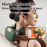 Neck Shoulder Massager Deep Tissue Shiatsu Back Cervical Massage Machine Bionic Heated Fatigue Relief Relax Muscle 3-Level 